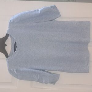 Light Blue Heather Puff Sleeve Sweater